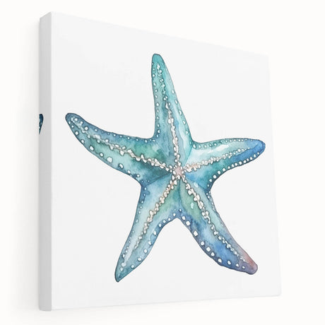 Stretched canvas wall art showcasing a vibrant marine life design featuring a starfish, with vivid colors and intricate details, perfect for ocean-themed decor.