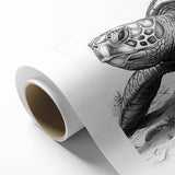 Vibrant marine life wall art canvas featuring a beautifully illustrated turtle design, showcasing vivid blues and greens, perfect for ocean-themed decor.