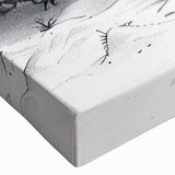 Close-up of a vibrant marine life canvas wall art featuring a detailed turtle design, showcasing intricate textures and colors, perfect for ocean-themed decor.