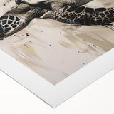 Vibrant rolled canvas wall art showcasing a marine life turtle design, featuring intricate details and soothing colors, perfect for ocean-themed decor.