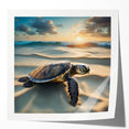 Colorful marine life wall art featuring a detailed turtle design on glossy canvas, ideal for ocean-themed decor, enhancing any living space with vibrant ocean visuals.