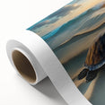 Rolled canvas wall art showcasing a vibrant turtle design, emphasizing marine life in vivid colors, ideal for ocean-themed decor, packaged securely for delivery.