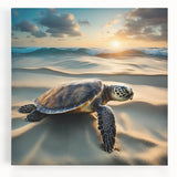 Stretched canvas wall art showcasing a vibrant marine life design featuring a turtle, ideal for ocean-themed decor. Perfect for enhancing living spaces with a touch of nature.