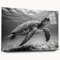Acrylic wall art showcasing a marine life turtle design, featuring vibrant colors and detailed textures, displayed from a side view with pins for mounting. Perfect for ocean-themed decor.