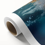 Vibrant rolled canvas wall art showcasing a marine life turtle design, featuring detailed textures and colors, perfect for ocean-themed decor or gifts.