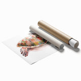 Colorful marine life wall art print featuring a detailed turtle design, showcasing vibrant blues and greens, ideal for ocean-themed decor or coastal aesthetics.