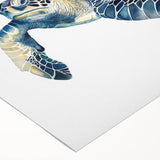 Rolled canvas artwork showcasing a vibrant marine life design featuring a turtle, perfect for ocean-themed decor, presented in a durable cardboard tube for safe shipping.