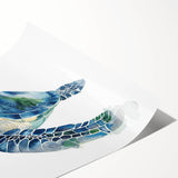 Vibrant watercolor illustration of a marine turtle surrounded by colorful coral and sea life, perfect for ocean-themed decor and marine conservation awareness.