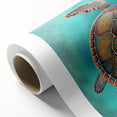 Rolled canvas wall art showcasing a vibrant marine life turtle design, featuring intricate details and vivid colors, perfect for ocean-themed decor.
