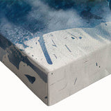 Close-up of a vibrant marine life turtle design on stretched canvas wall art, showcasing intricate details and a colorful underwater theme, perfect for ocean lovers.