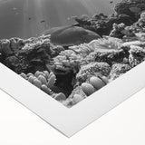 Vibrant rolled canvas wall art showcasing a detailed turtle design inspired by marine life, featuring rich colors and intricate patterns, perfect for ocean-themed decor.