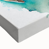 Close-up of a vibrant marine life wall art design featuring a detailed turtle illustration on stretched canvas, showcasing rich colors and textures, ideal for ocean-themed decor.