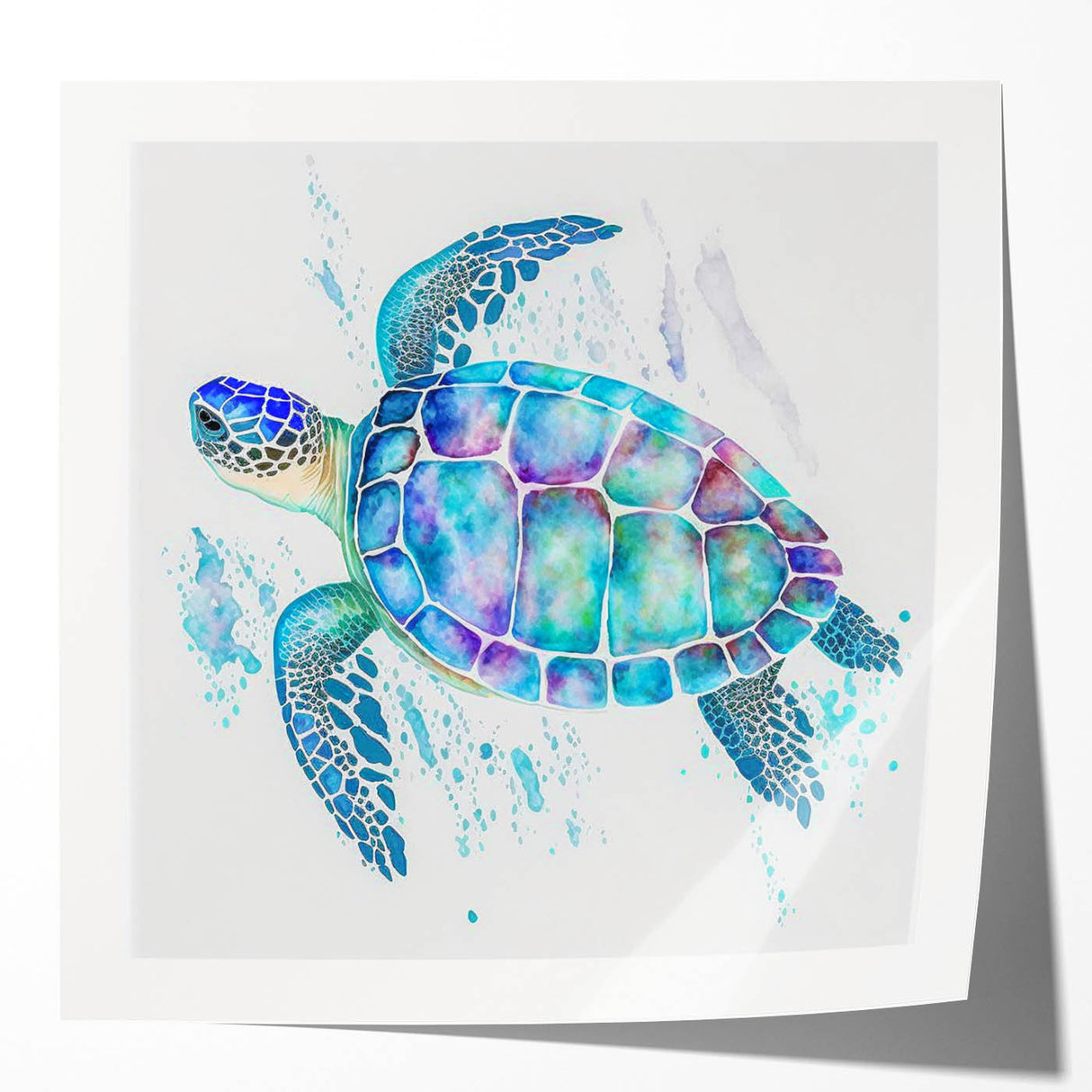 Vibrant wall art collection showcasing a detailed marine life turtle design, featuring rich colors and intricate patterns, perfect for ocean-themed decor.