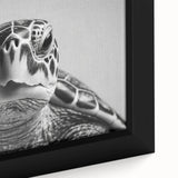 Close-up of a vibrant marine life wall art featuring a sea turtle design, framed in a modern style, showcasing intricate colors and textures ideal for ocean-themed decor.