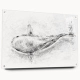 Acrylic wall art featuring a stunning side view of a blue whale, showcasing intricate marine life design with colorful details and a modern aesthetic perfect for ocean-themed decor.