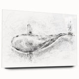 Acrylic wall art showcasing a detailed marine life design featuring a majestic whale in vibrant colors, displayed in a side view, perfect for ocean-themed decor.