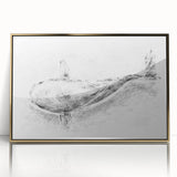 Framed wall art featuring a stunning whale design in vibrant colors, showcasing marine life with a gold acrylic front for a modern aesthetic, ideal for ocean-themed decor.