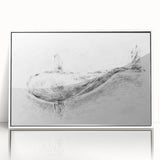 Framed acrylic wall art featuring a stunning whale design, showcasing vibrant marine life colors on a white background, ideal for ocean-themed decor.