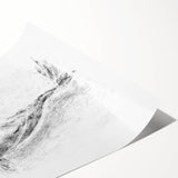 Whale design wall art print showcasing intricate marine life details, featuring vibrant blue and white colors, rolled and ready for framing or display.