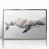 Framed acrylic wall art featuring a stunning marine life design of a whale, showcasing intricate details and vibrant colors, perfect for ocean-themed decor.