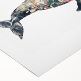 Rolled canvas wall art showcasing a stunning whale design in vibrant colors, perfect for marine life enthusiasts. Ideal for home decor, emphasizing oceanic beauty.