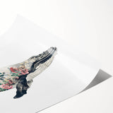 Whale-themed wall art print showcasing intricate marine life designs in vibrant colors, rolled for easy shipping and display in any coastal-inspired decor. Ideal for ocean lovers and art enthusiasts seeking unique home decor.