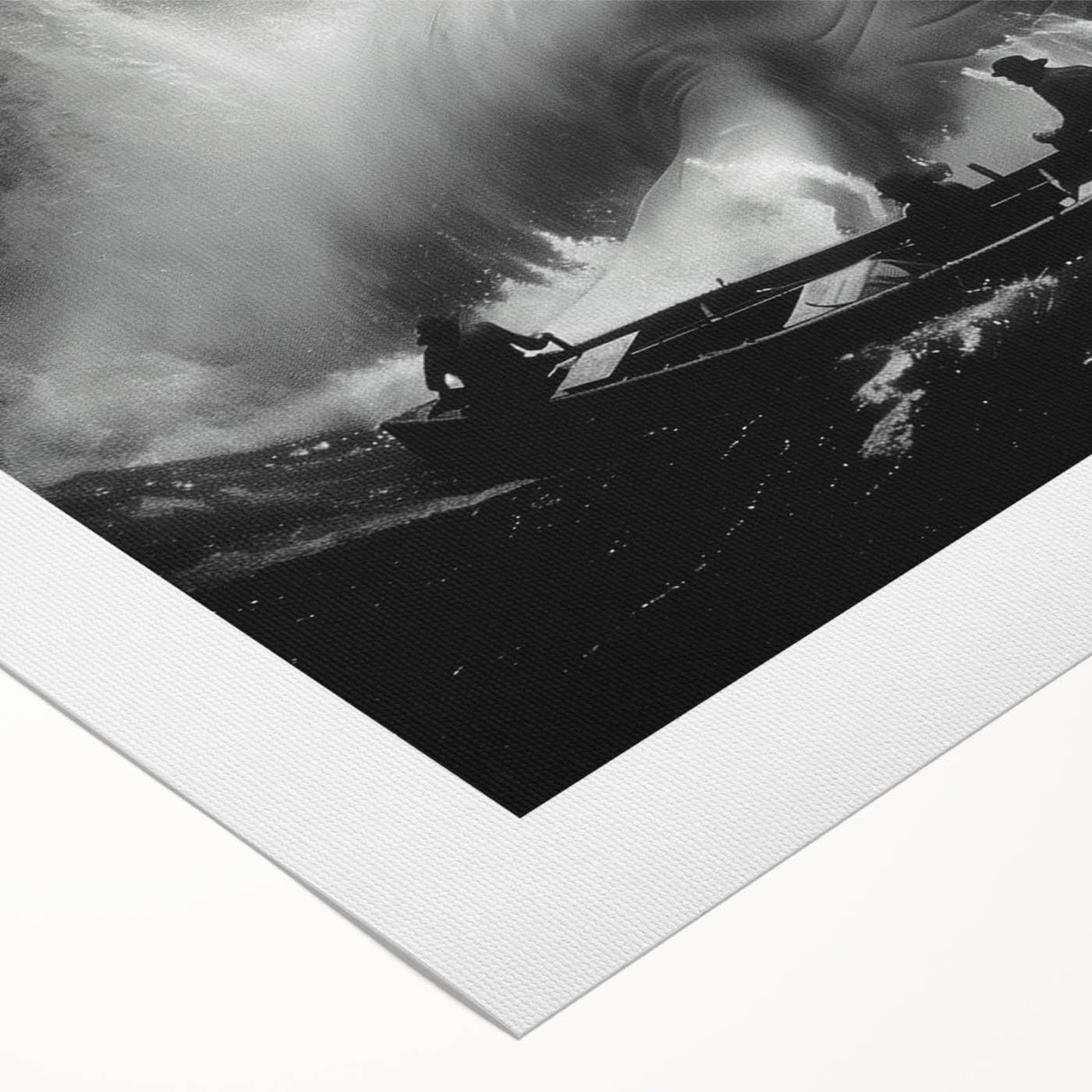 Whale design wall art on rolled canvas, showcasing intricate marine life details in vibrant colors, perfect for ocean-themed decor. Packaged securely for delivery.