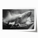 Whale-themed wall art print showcasing vibrant marine life details in blue and white, rolled and packaged securely in a cardboard tube for easy display.