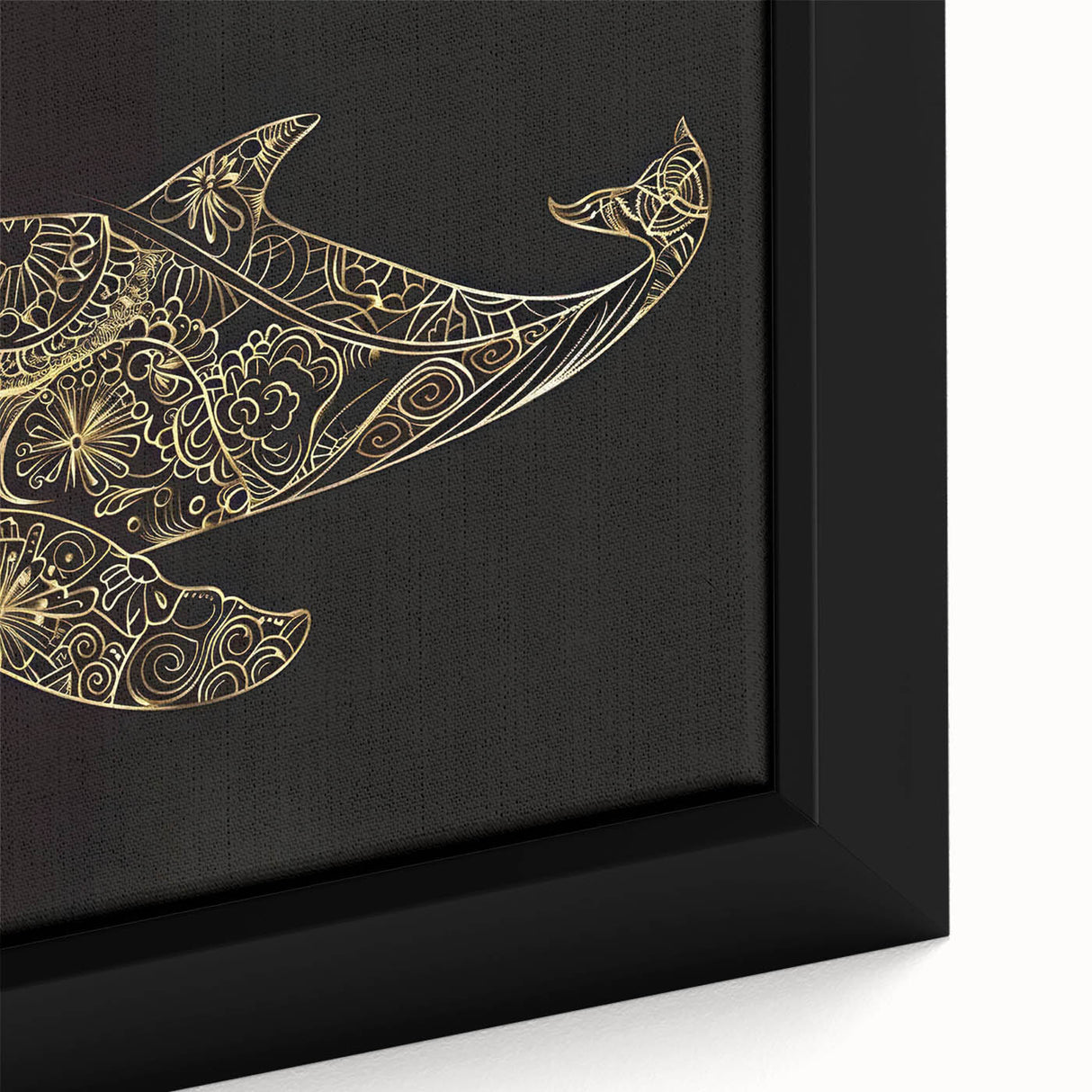 Framed canvas wall art showcasing a close-up design of a majestic whale, featuring vibrant ocean colors and intricate details, perfect for marine life enthusiasts.