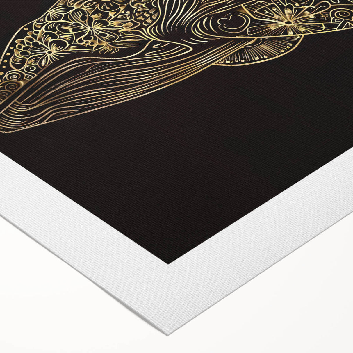 Rolled canvas wall art showcasing a vibrant marine life design featuring a majestic whale, perfect for ocean-themed decor, presented in protective cardboard packaging.