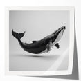 Whale-themed wall art design showcasing intricate marine life details, printed on glossy canvas, ideal for coastal or nautical home decor.