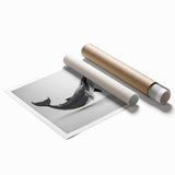 Whale-themed wall art print showcasing vibrant marine life colors, featuring a majestic whale design. Perfect for ocean lovers, this rolled print adds a tranquil touch to any room.