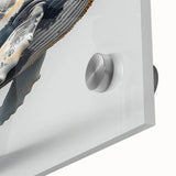 Close-up of a vibrant whale design wall art piece, showcasing intricate marine life details on acrylic glass, perfect for ocean-themed decor enthusiasts.