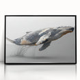 Framed wall art collection showcasing a striking whale design, presented in sleek black acrylic. This marine life decor adds elegance and a coastal vibe to any space.