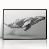 Framed wall art collection showcasing a striking whale design, presented in sleek black acrylic. This marine life decor adds elegance and a coastal vibe to any space.