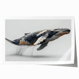 Stunning rolled print of marine life wall art showcasing a vibrant whale design, perfect for ocean-themed decor, packaged securely for delivery.