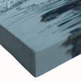 Close-up of a vibrant stretched canvas wall art piece showcasing a detailed marine life design featuring a majestic whale, perfect for ocean-themed decor.