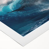 Vibrant rolled canvas wall art showcasing a majestic whale design, featuring rich colors and intricate details, perfect for marine life enthusiasts.