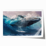 Vibrant marine life wall art print showcasing a detailed whale design, perfect for ocean-themed decor. This rolled print captures the beauty of underwater life with intricate colors and textures, making it an ideal addition to any marine-inspired interior.