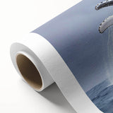 Whale-themed rolled canvas wall art showcasing vibrant marine life colors, ideal for ocean lovers, featuring a stunning design perfect for home decor.
