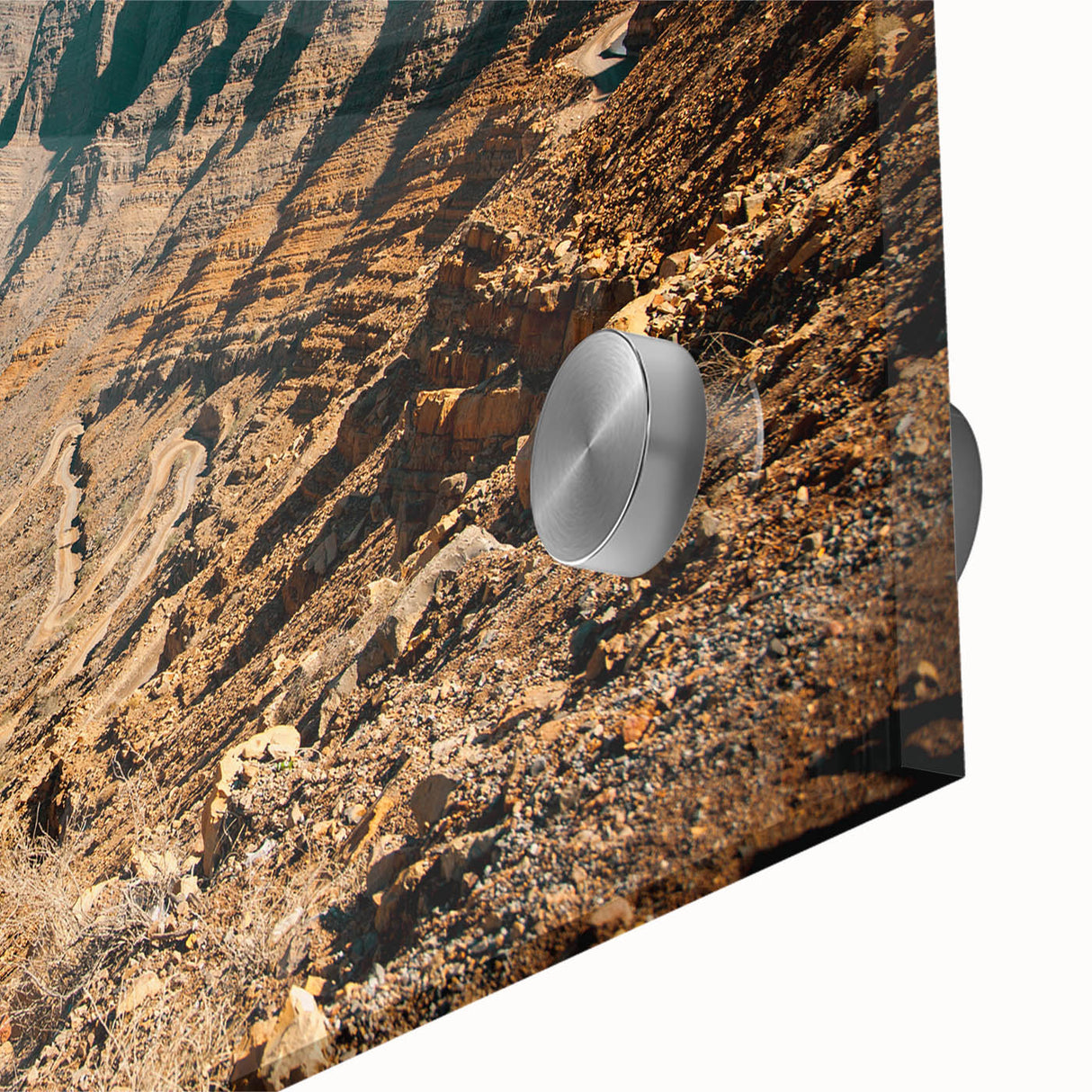 Large abstract wall art on acrylic glass featuring swirling patterns in earthy tones, suitable for dining room ambiance.