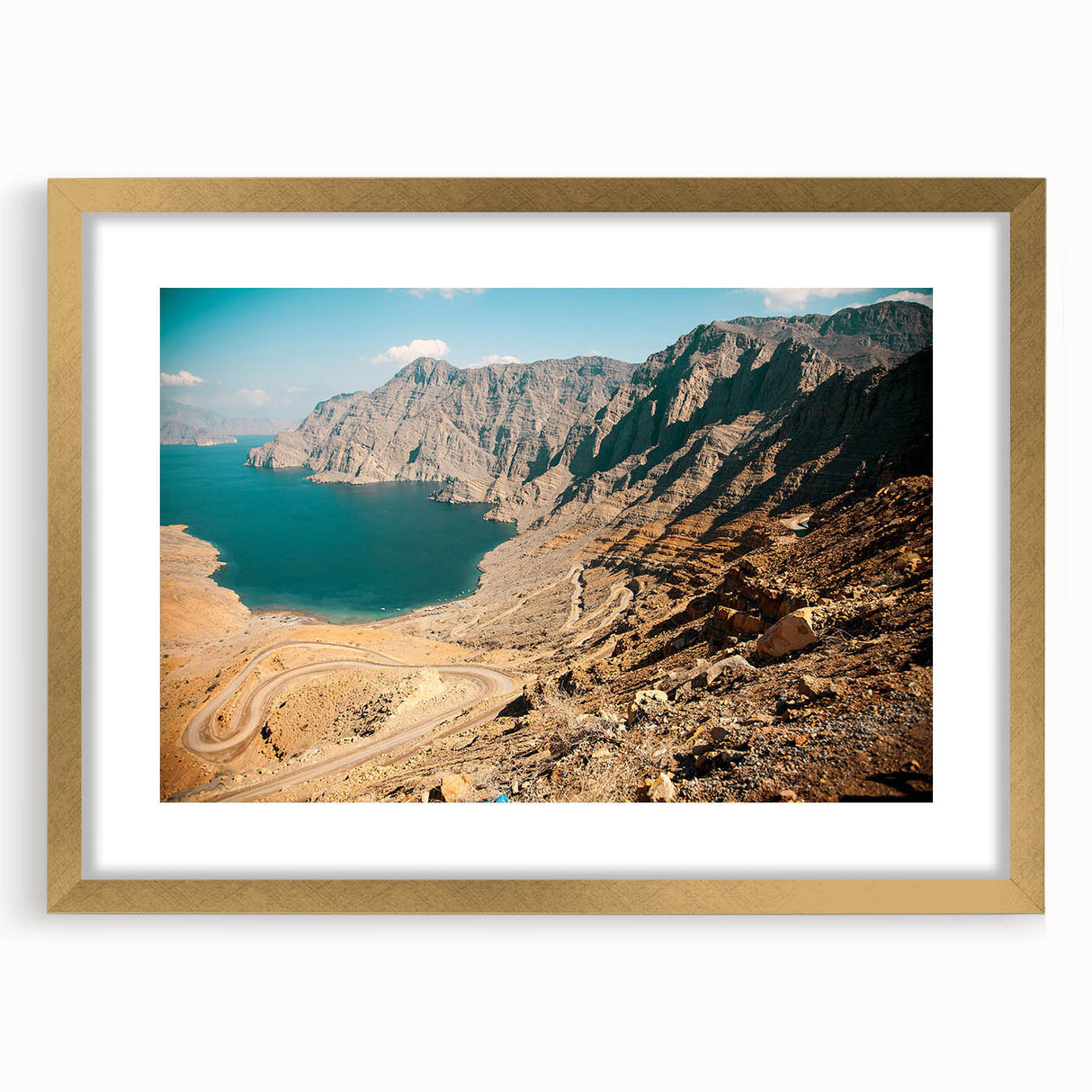 Extra large abstract art print featuring textured swirls in gold tones on a framed canvas, ideal for living room decor.