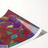 Extra large wall art featuring line art flowers in muted tones on a rolled print, suitable for large living room decor.