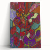 Black and white abstract design on large stretched canvas, ideal for kitchen wall art or bedroom ambiance.