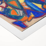 Art deco poster featuring geometric shapes in bold black and white, printed on rolled canvas, suitable for dining room decor.