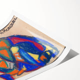 Extra large wall art of line art flowers in black on white rolled print, ideal for large living room wall decor.