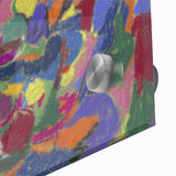 Large abstract wall art in mid-century modernist style on acrylic glass.