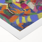 Art deco poster featuring geometric shapes in muted beige and brown, rolled canvas, suitable for dining room wall art.