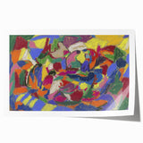 Extra large rolled print of a floral design in pastel colors, suited for art wall dining room or classy bathroom decor.