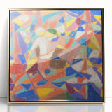 Large art print of an Adolf Holzel abstract design in gold and black, framed acrylic, ideal for modern art wall decor.